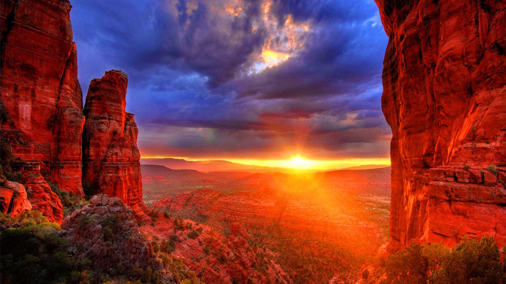 Arizona sunset red stones United States Desktop Hd Wallpaper