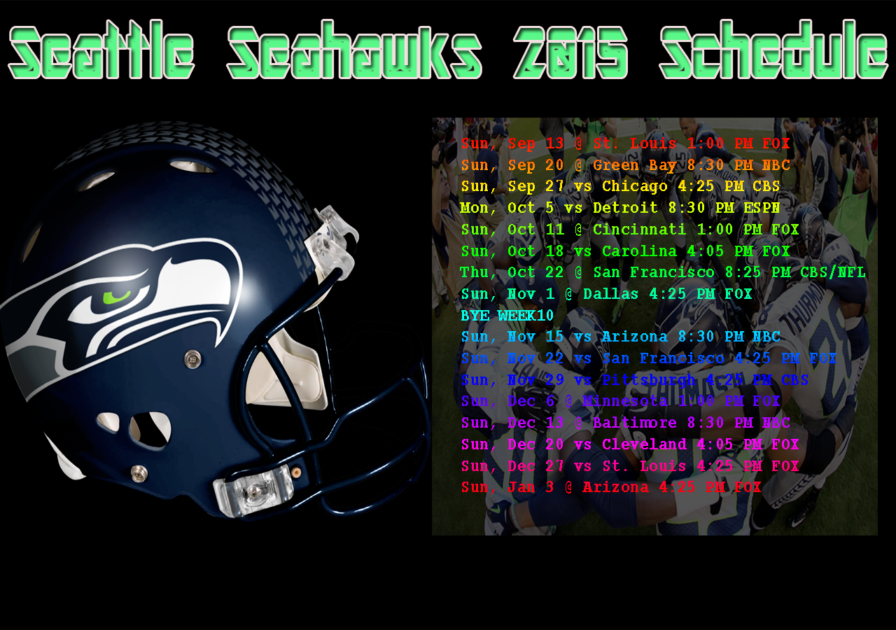 Seahawks Schedule By PcdesktopBackground