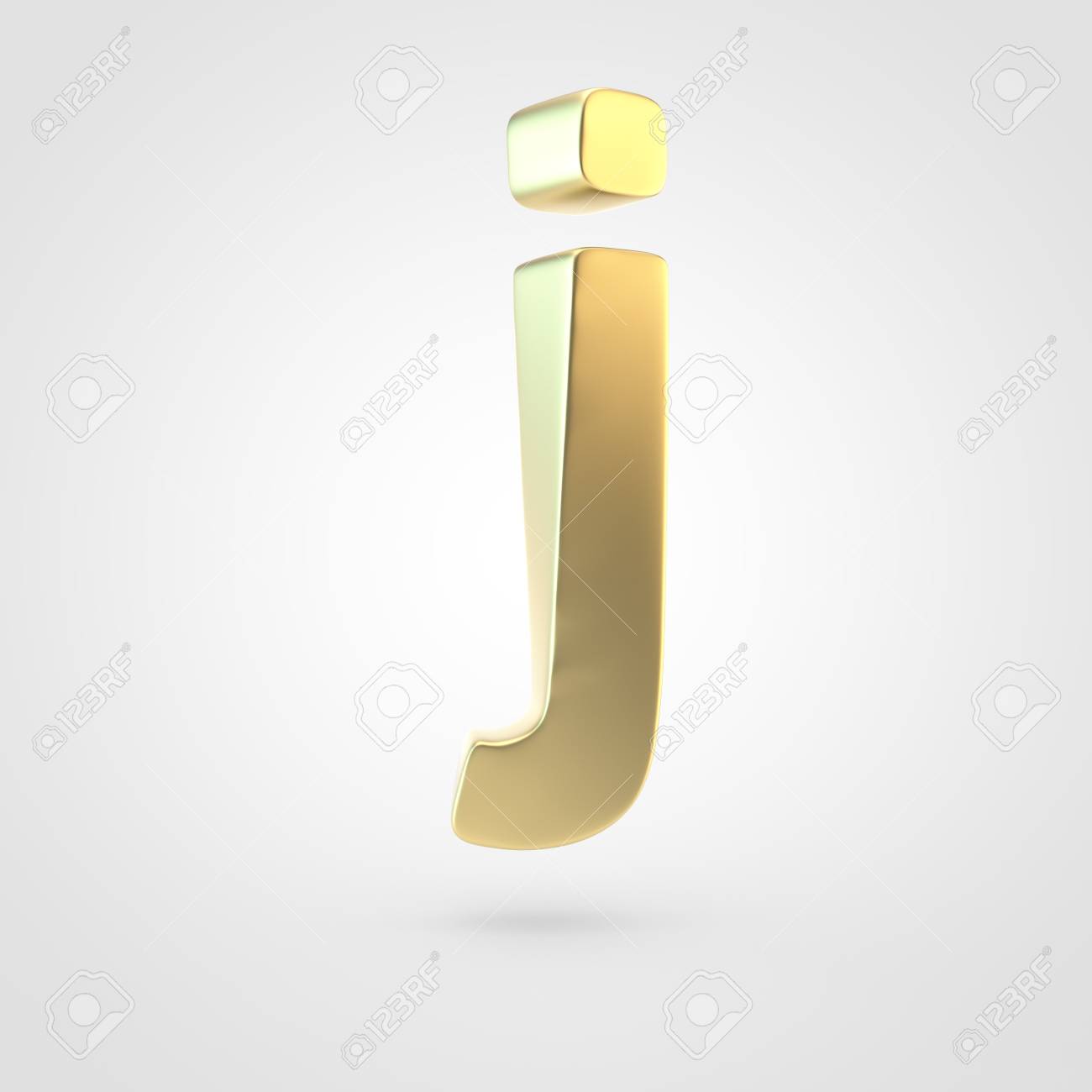 Golden Letter J Lowercase 3d Rendering Of Matted Font