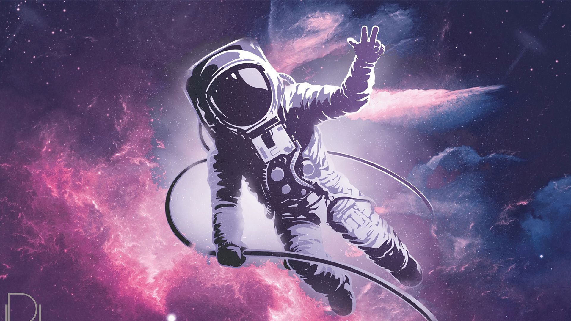 Download wallpaper 1920x1080 astronaut spacesuit space art full 1920x1080