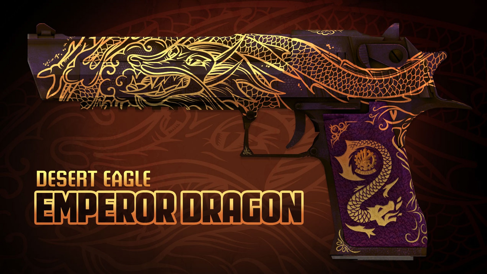 Wallpaper Dragon Symbol Gold Desert Eagle Paint