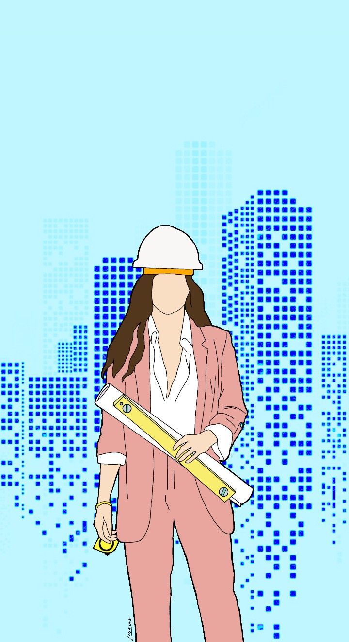 Woman Engineer Wallpaper Cartoon Future