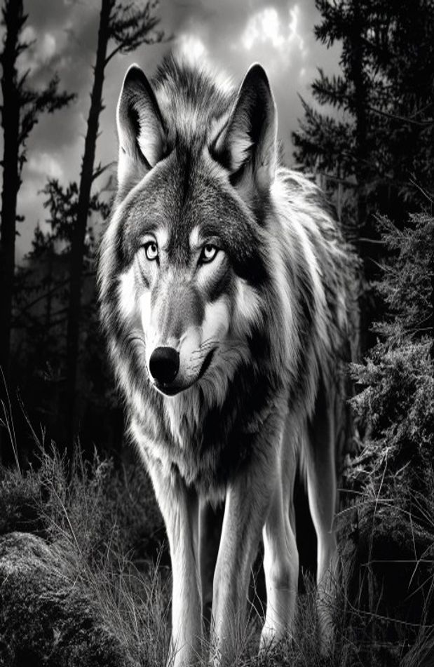 Black And White Wolf Wallpaper