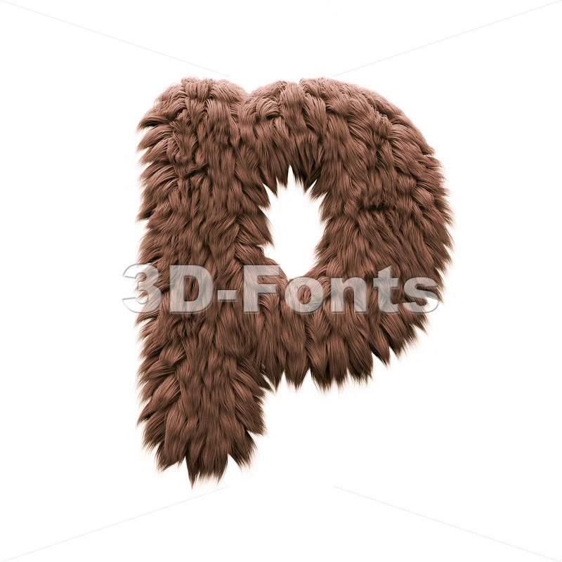 Bigfoot Character P Lowercase Font On White Background