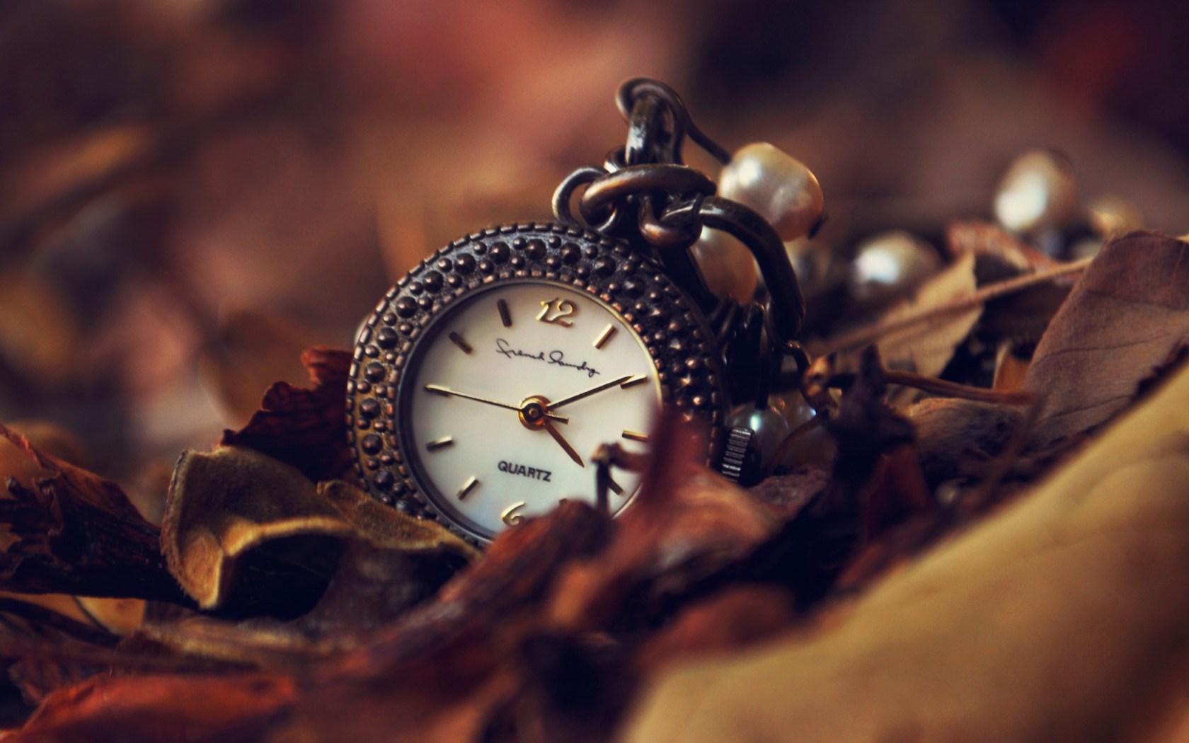 Clock Leaves Autumn HD Wallpaper Is A Awesome Background