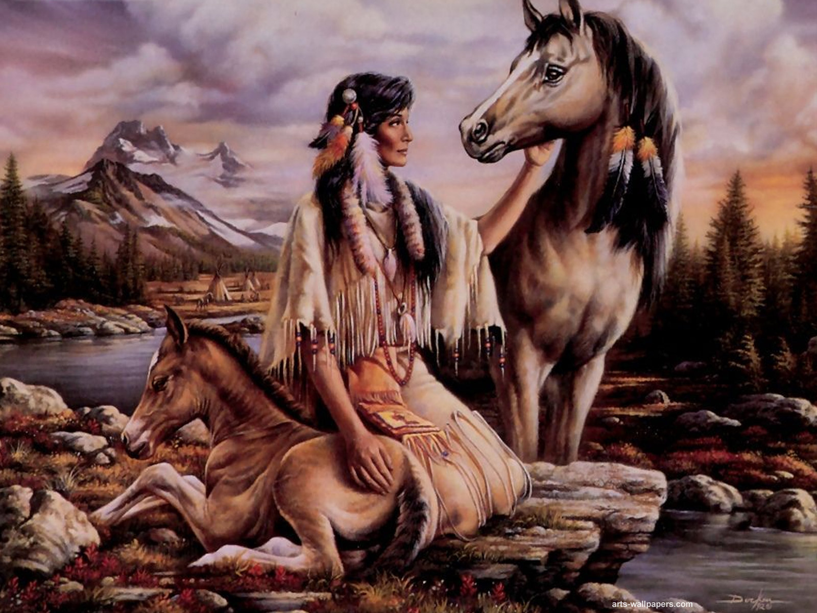 Native American Wallpaper Paintings Painting Art Print