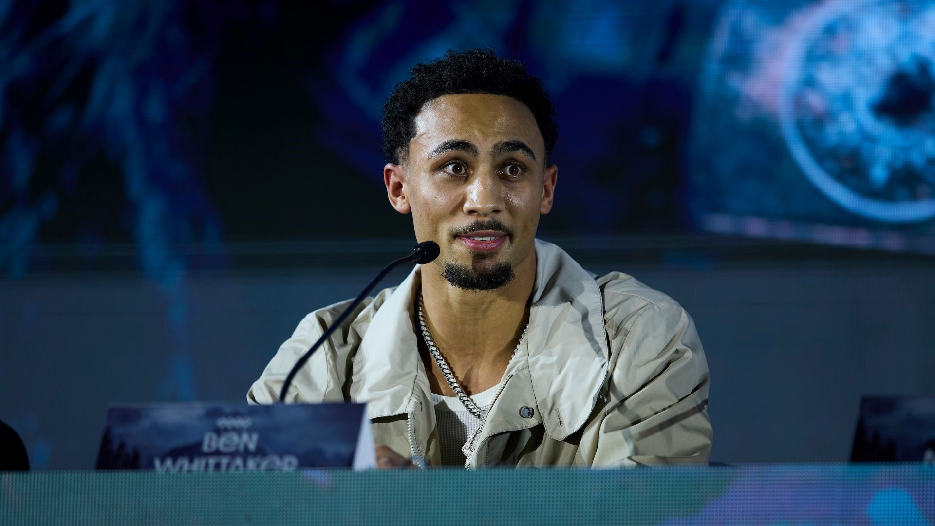 Benjamin Whittaker speaks at a press conference