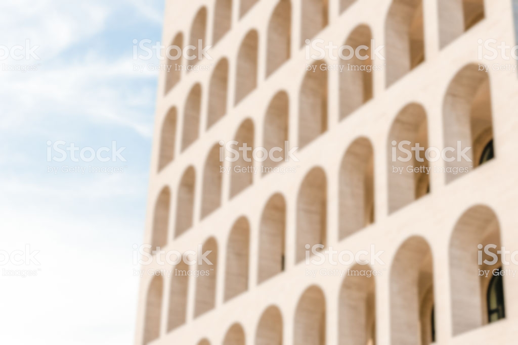 Defocused Background Of Neoclassical Architecture In Rome Italy