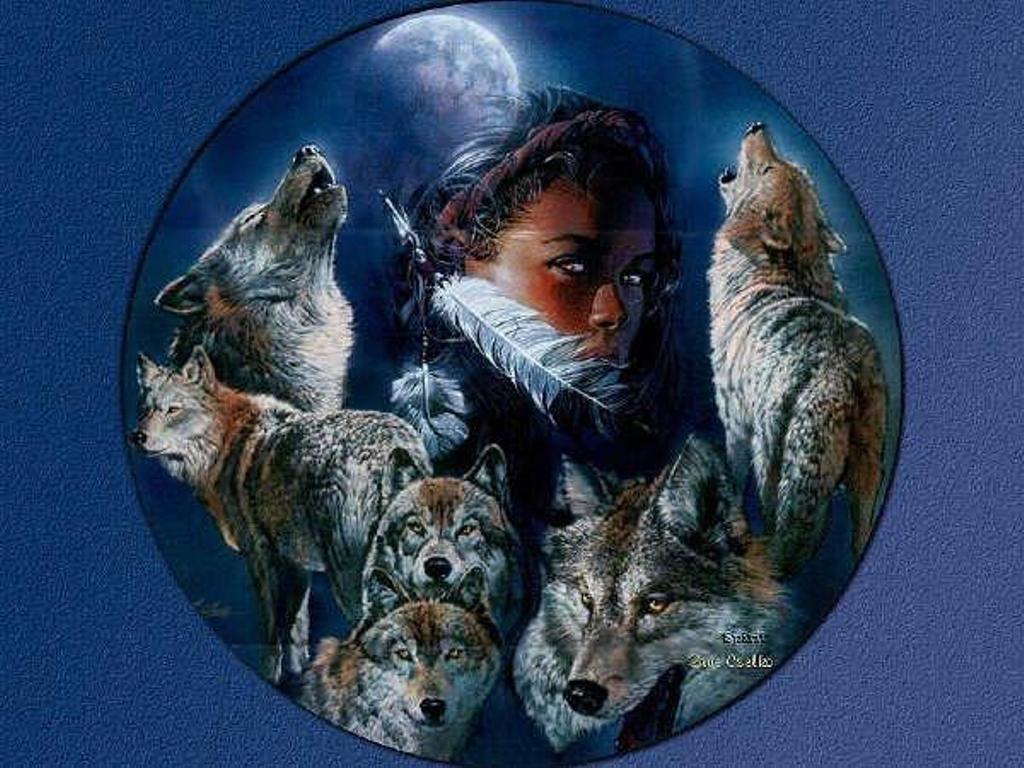 Wolves And Indians Wallpaper HD