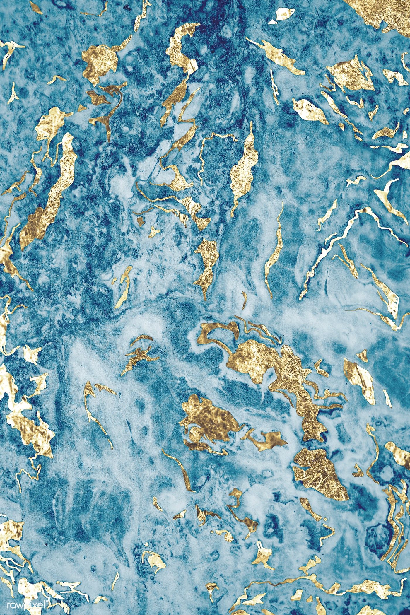 Blue And Gold Marble Textured Background Image By Rawpixel