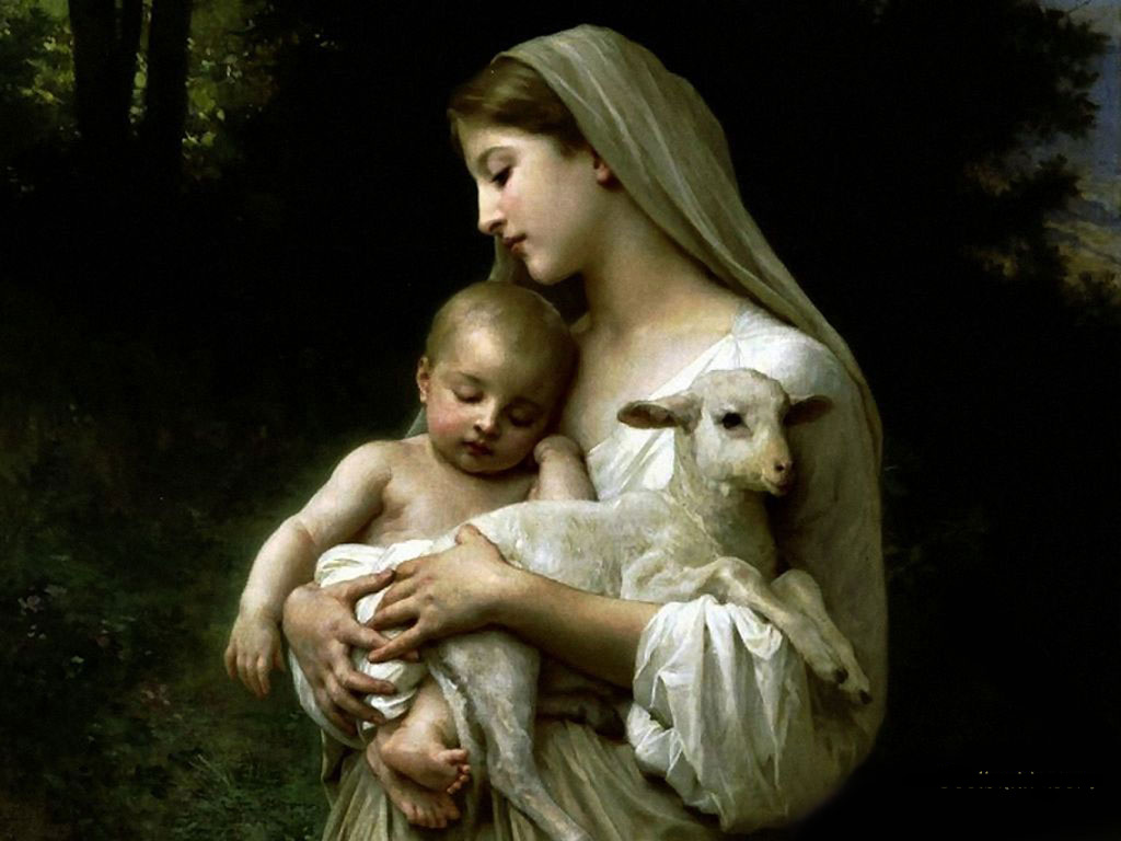 Mary Jesus And A Lamb