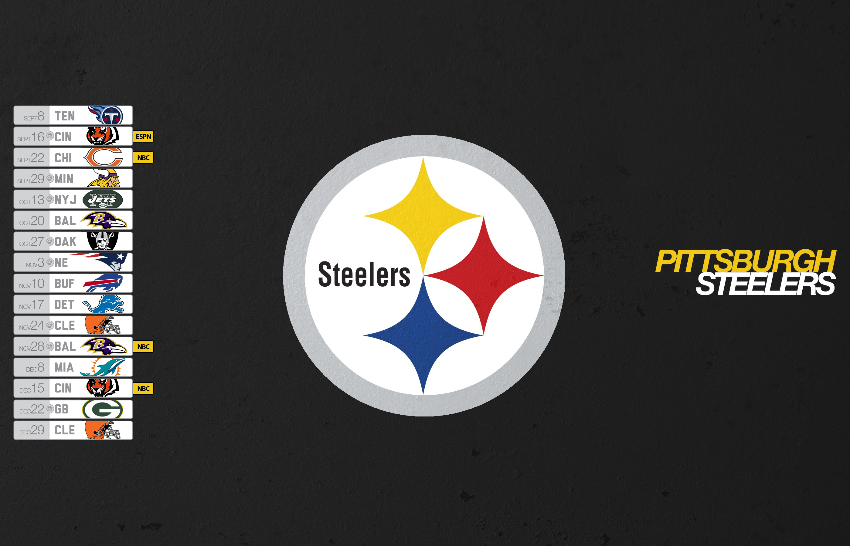 Pittsburgh Steelers Schedule Desktop Wallpaper