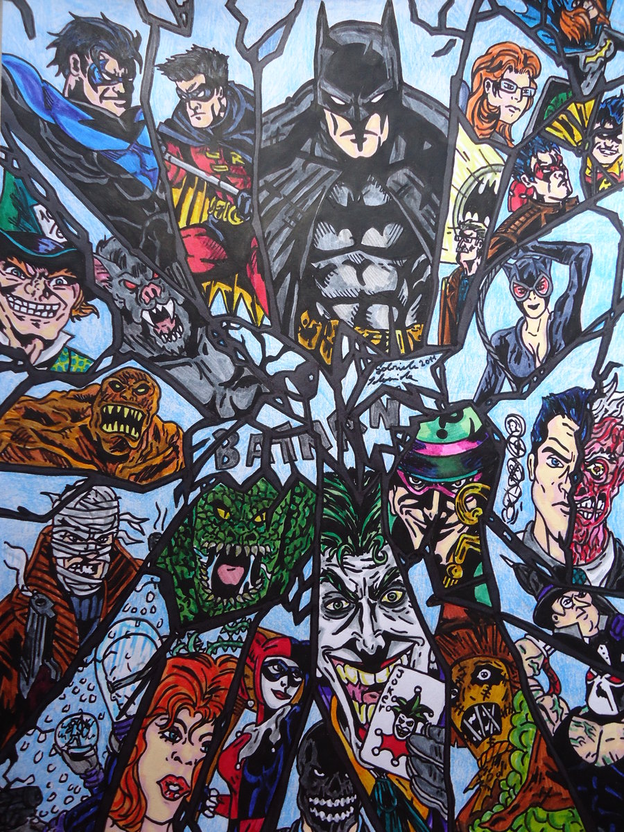 900x1200px Batman Villains Wallpaper