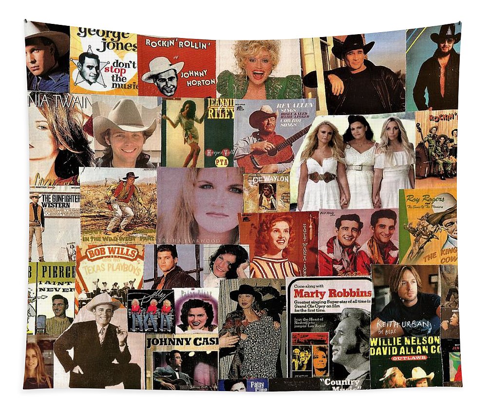 Classic Country Music Collage Tapestry By Doug Siegel Fine Art