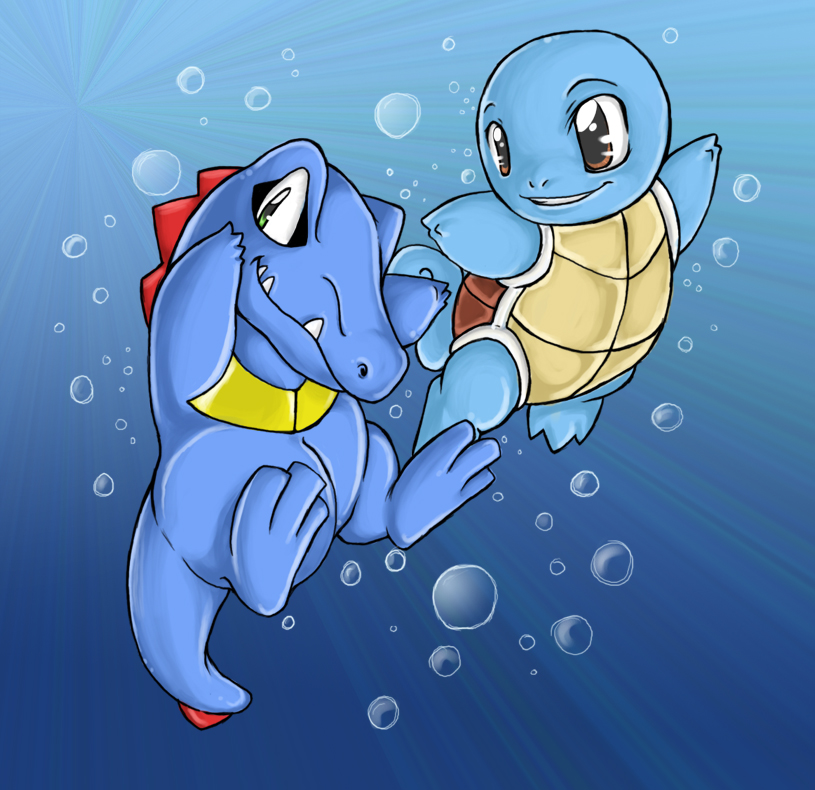 Totodile And Squirtle By Sprinkling Stars