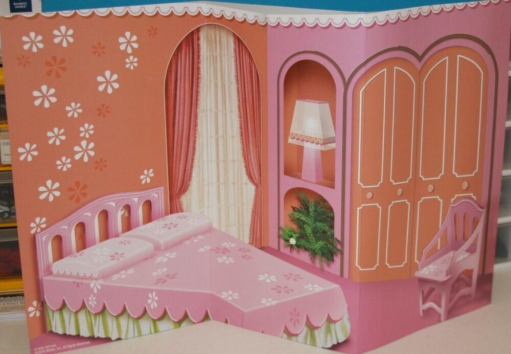Barbie Bedroom Diorama Backdrop Background Slumber Party