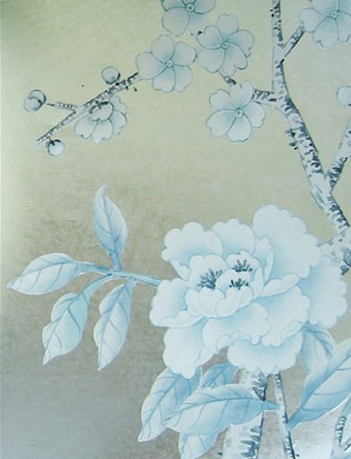  Hand Painted Silk Wallpaper   China Gold Foil Hand Painted Silk 391x511