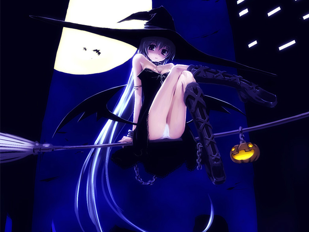 witch halloween anime girls HD Wallpaper   Anime Manga 603724 1024x768