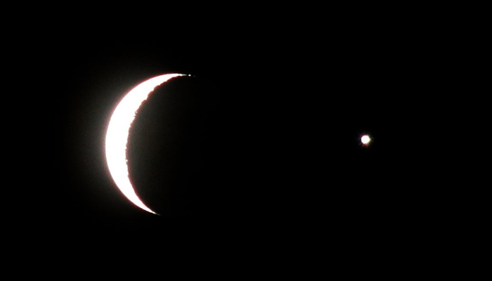 The Moon And Pla Venus A Crescent Star Here