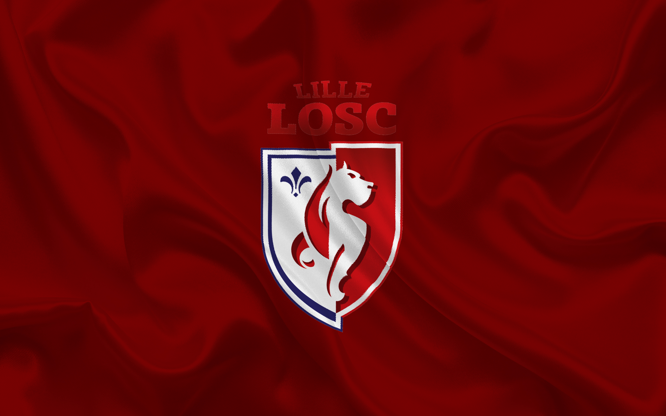 Free download Download wallpapers Lille OSC Football club Lille emblem