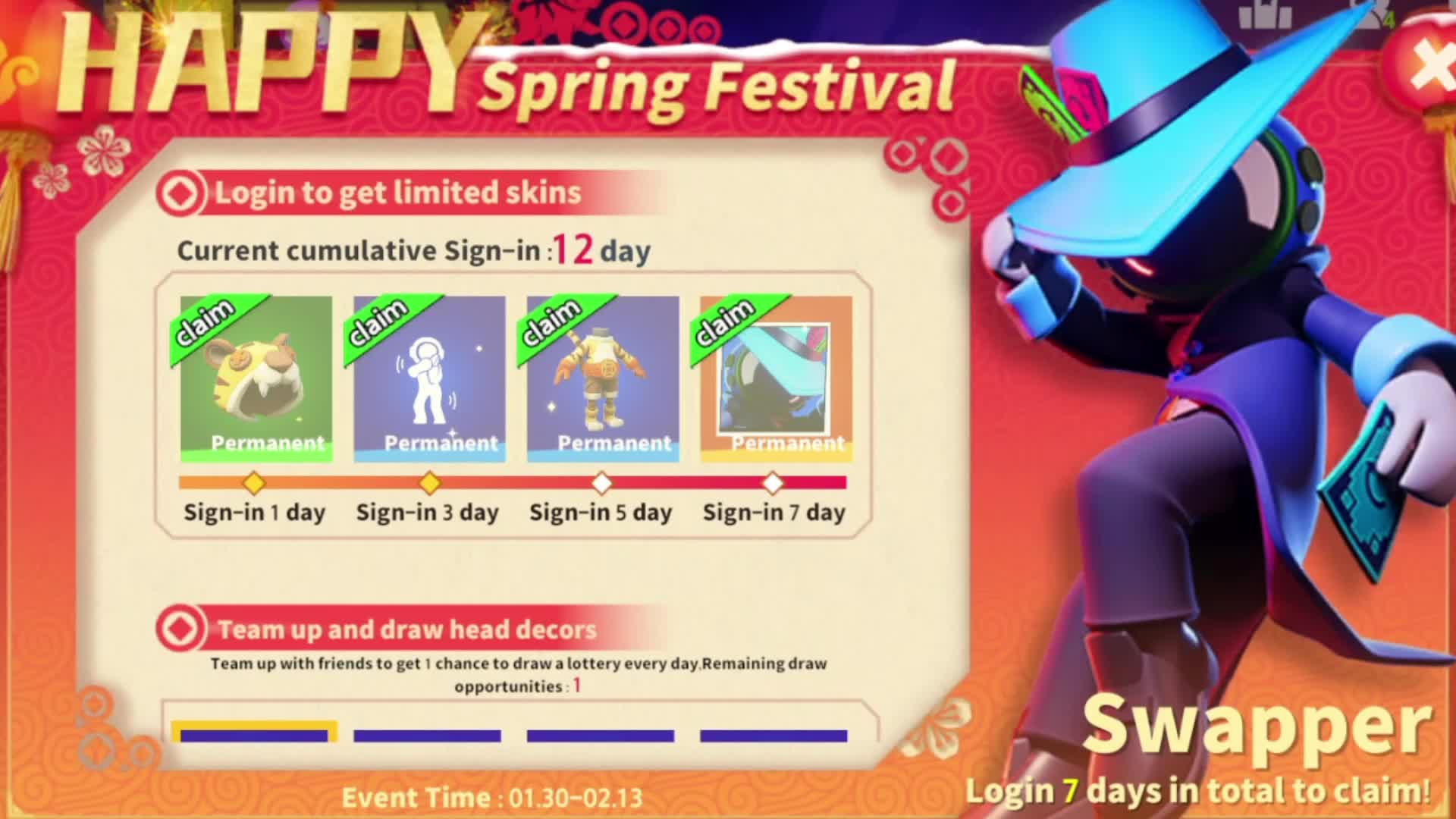Attention to all Spacecrews The Spring Festival Event is here In