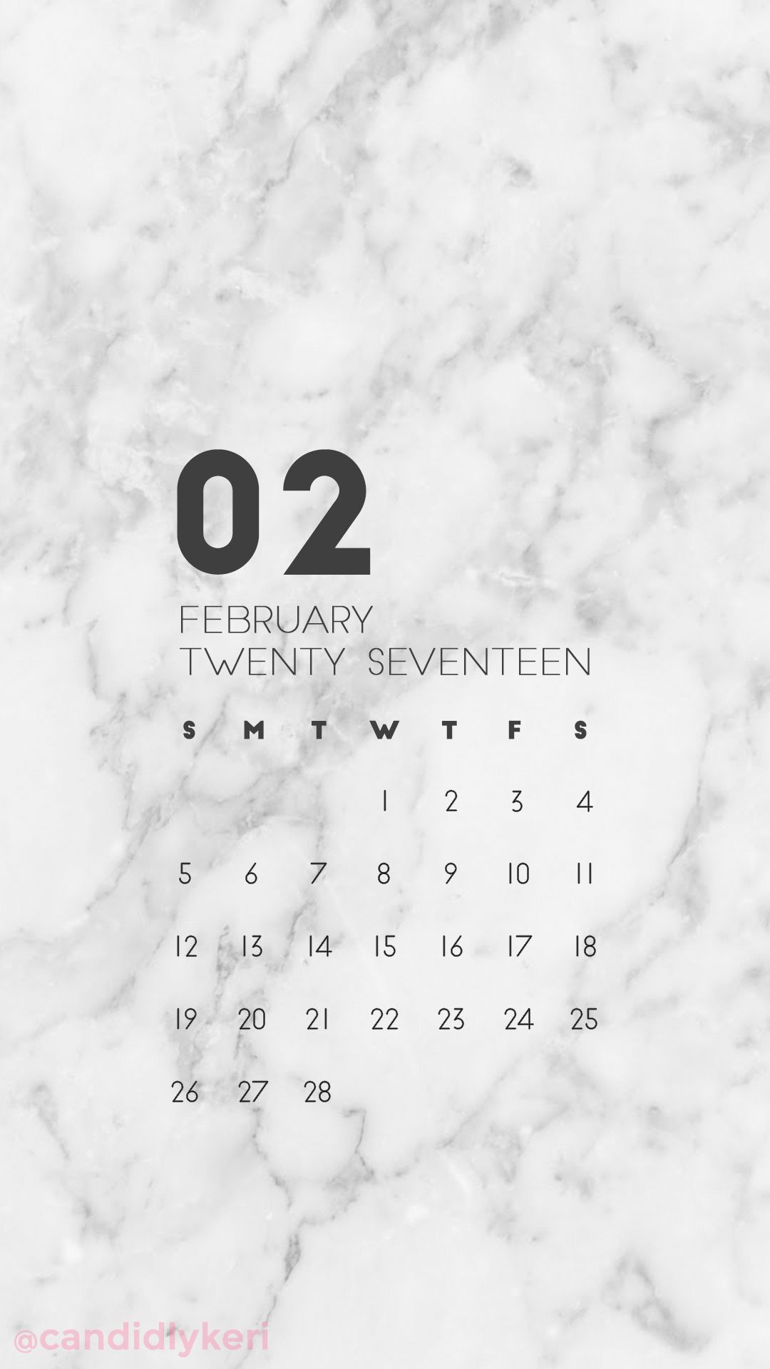 Marble Organized Clean February Calendar Wallpaper You Can