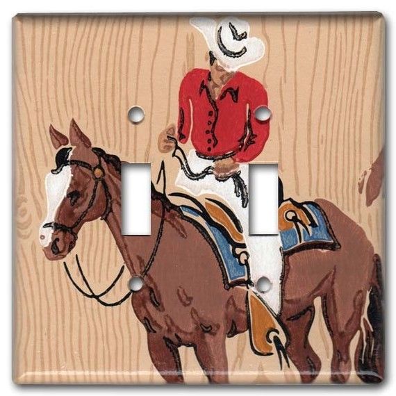 Western Cowboy S Vintage Wallpaper Double Switch By Fondue