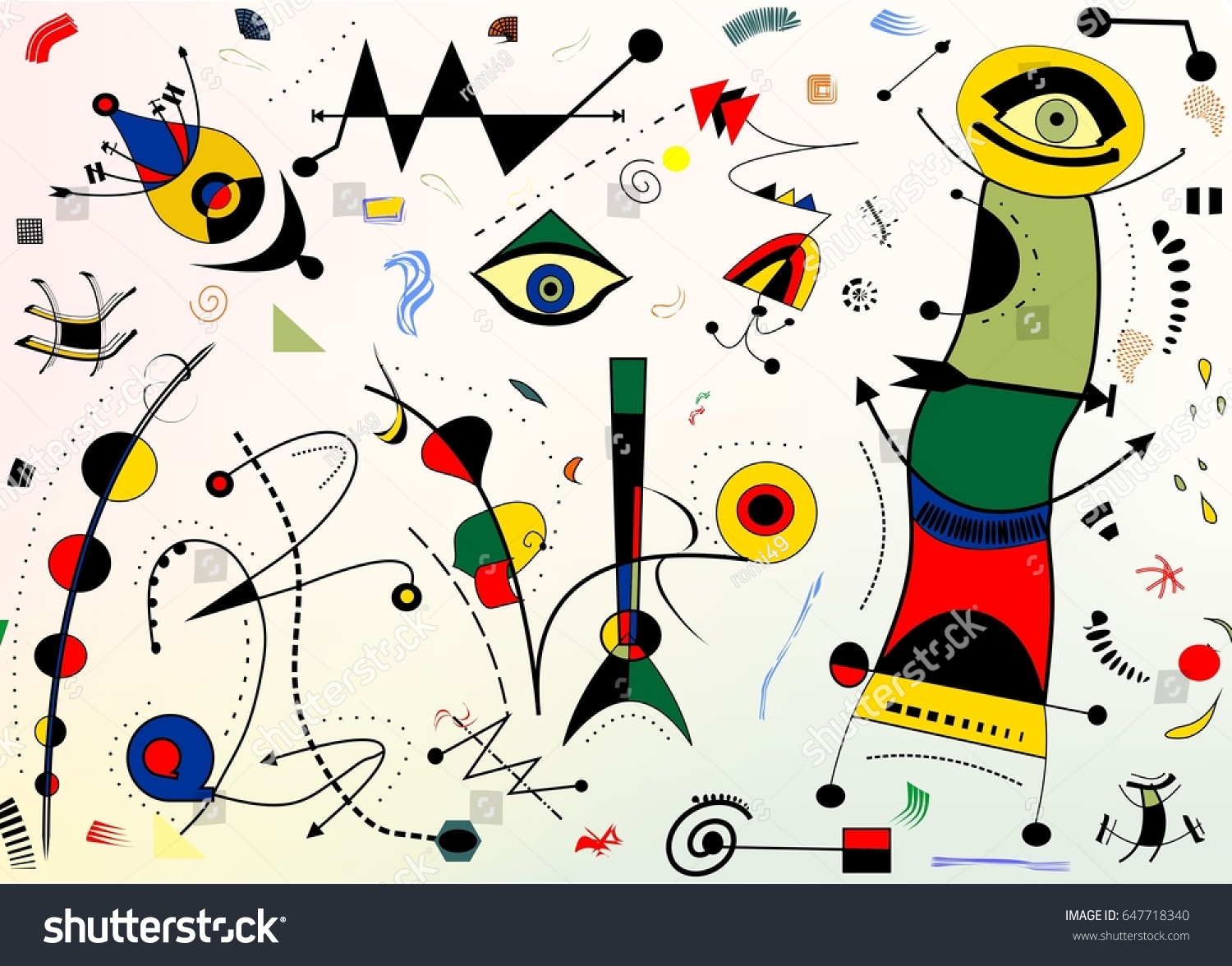 Abstract Background Style Miro French Painter Stock Illustration