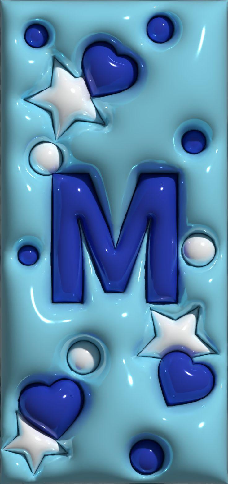 Blue Bubble Letters M Lock Screen Background Jelly Wallpaper