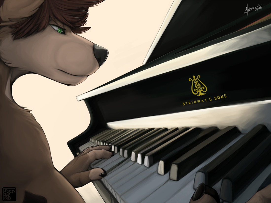 Furry Fandom Wallpaper Pianist