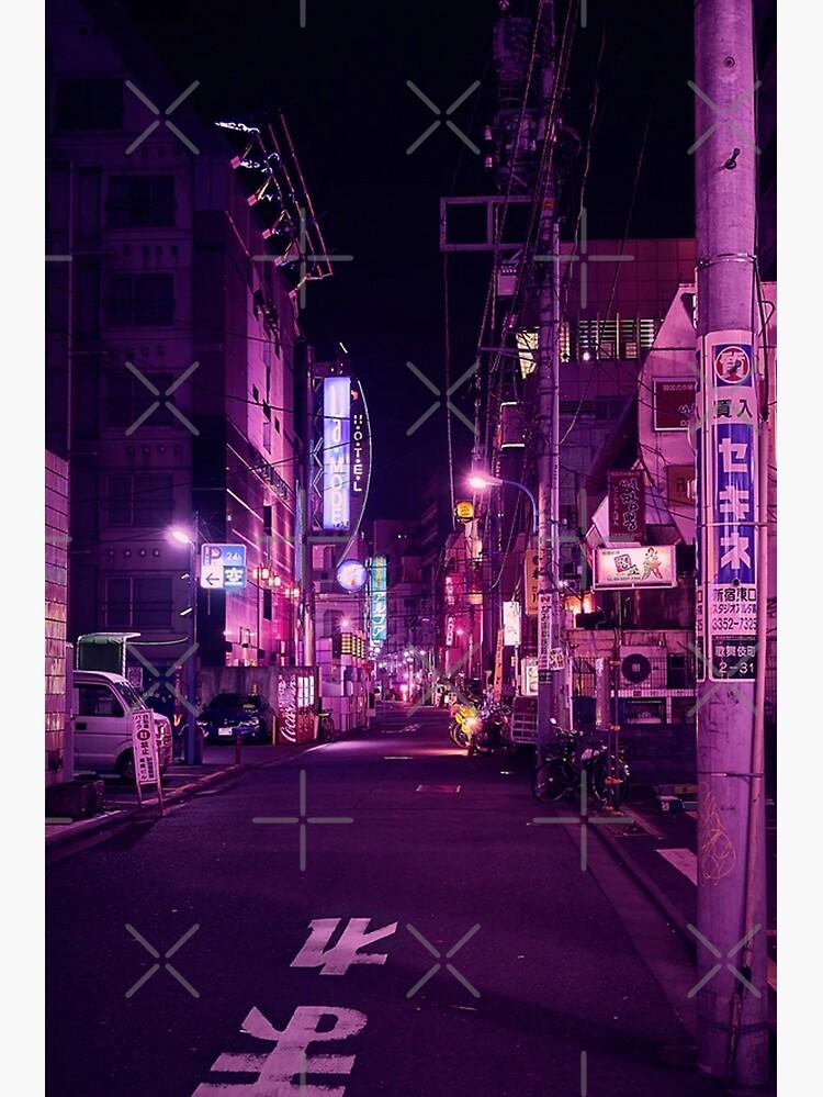 Cyberpunk Japanese Street Scene Purple City Pop Wallpaper After