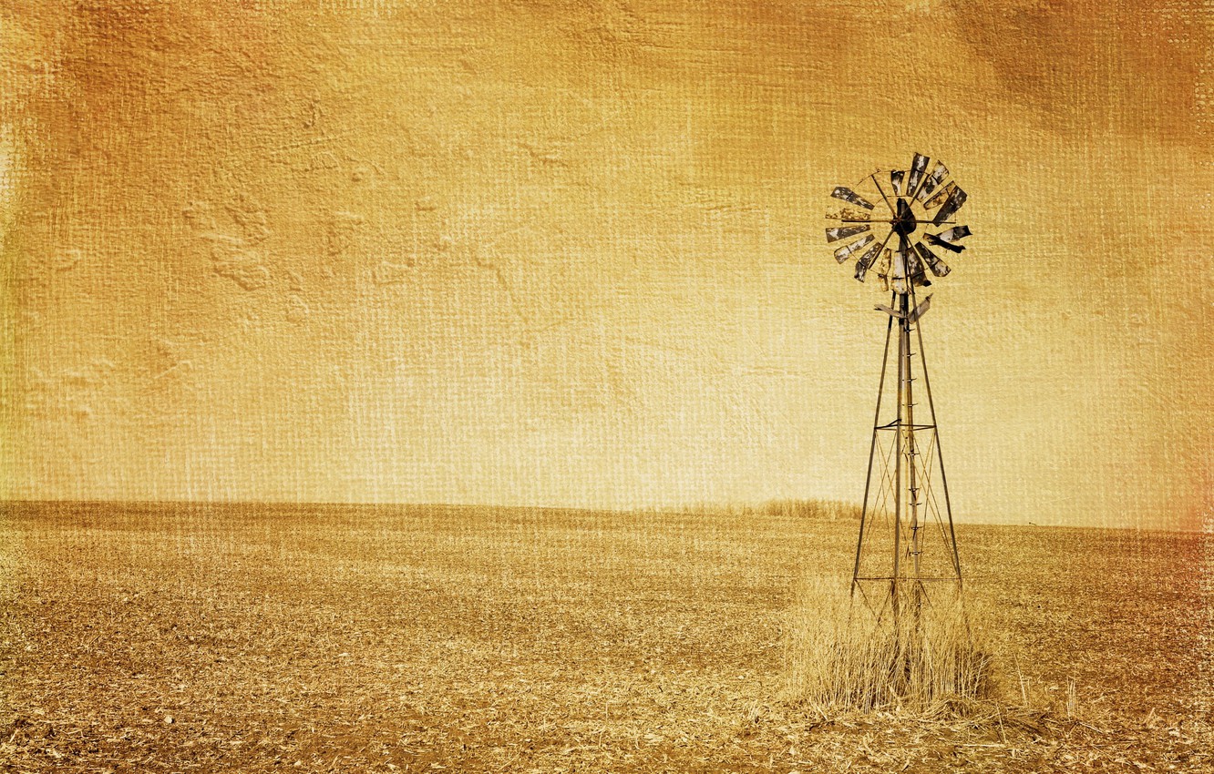 Wallpaper Field Style Background Windmill Image For Desktop