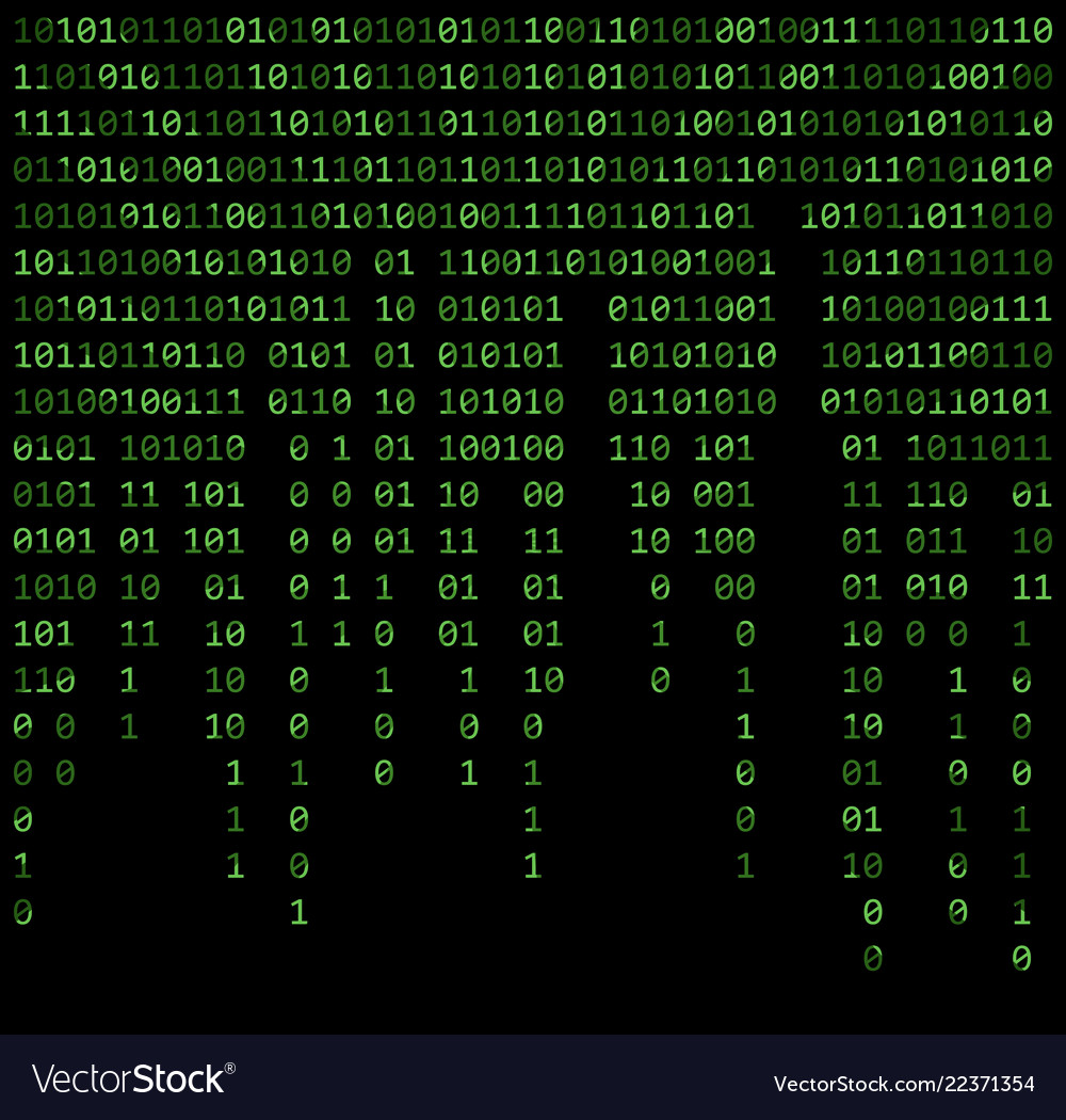 Binary code zero one matrix green background Vector Image