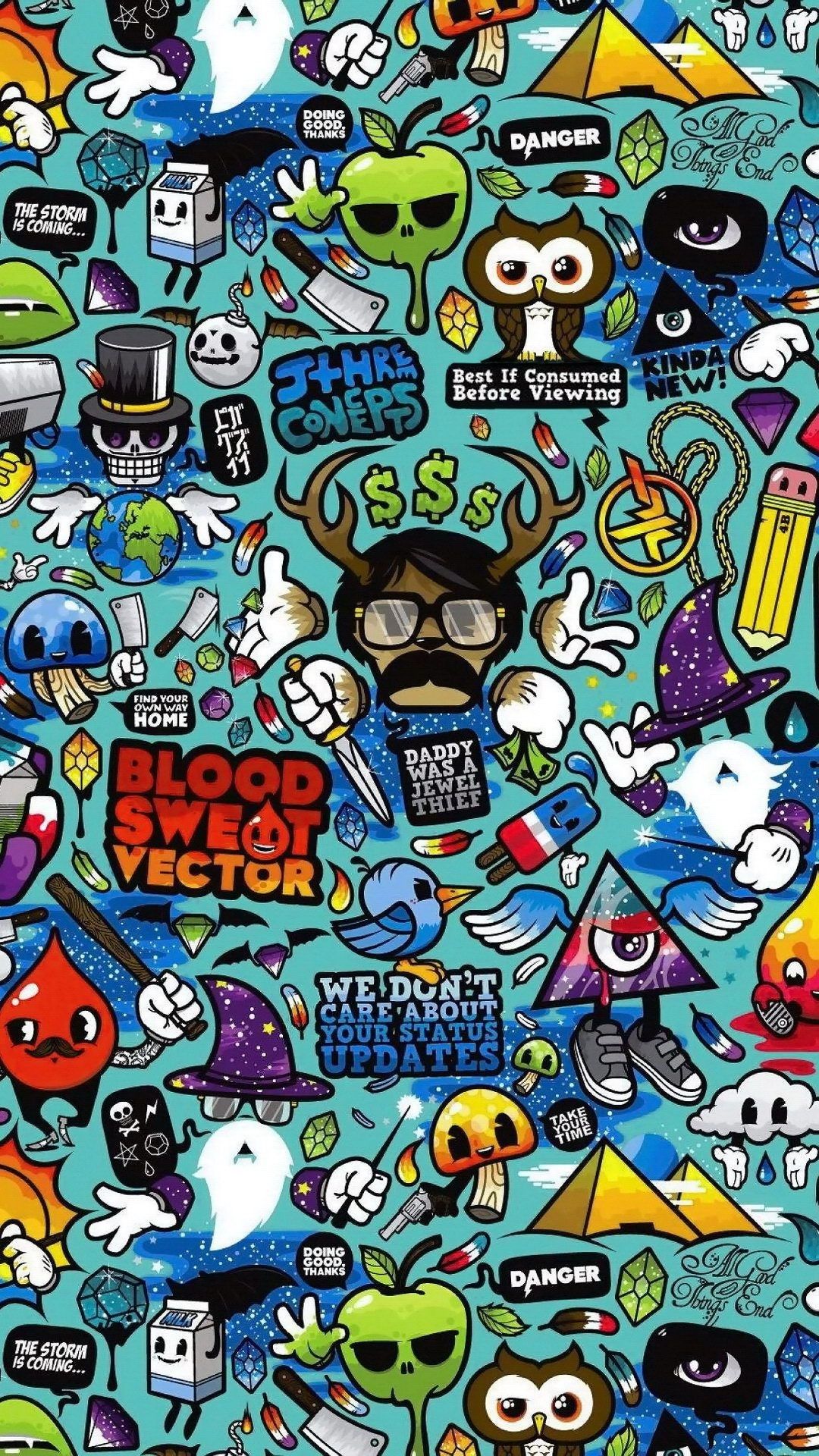 Stickers iPhone Wallpaper Top Background