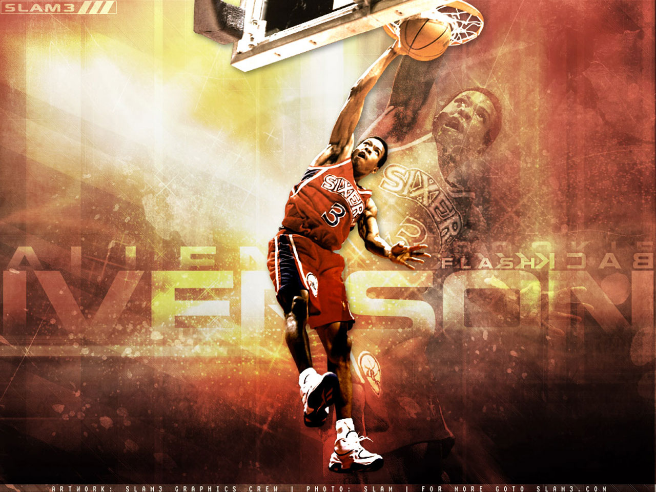 Allen Iverson Sixers Retro Wallpaper HD
