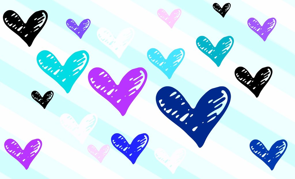 Cute Stripes Heart Background For By