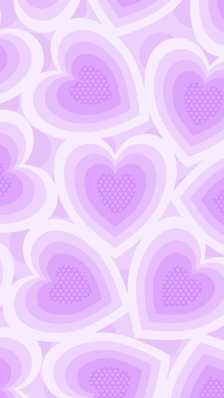 Phone Wallpaper Background Lock Screen Pastel Purple Hearts