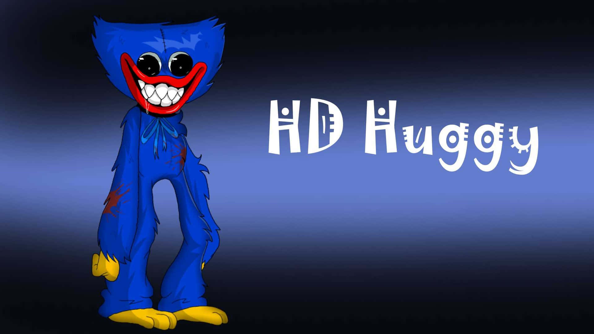 A Blue Character With The Words HD Huggy Wallpaper