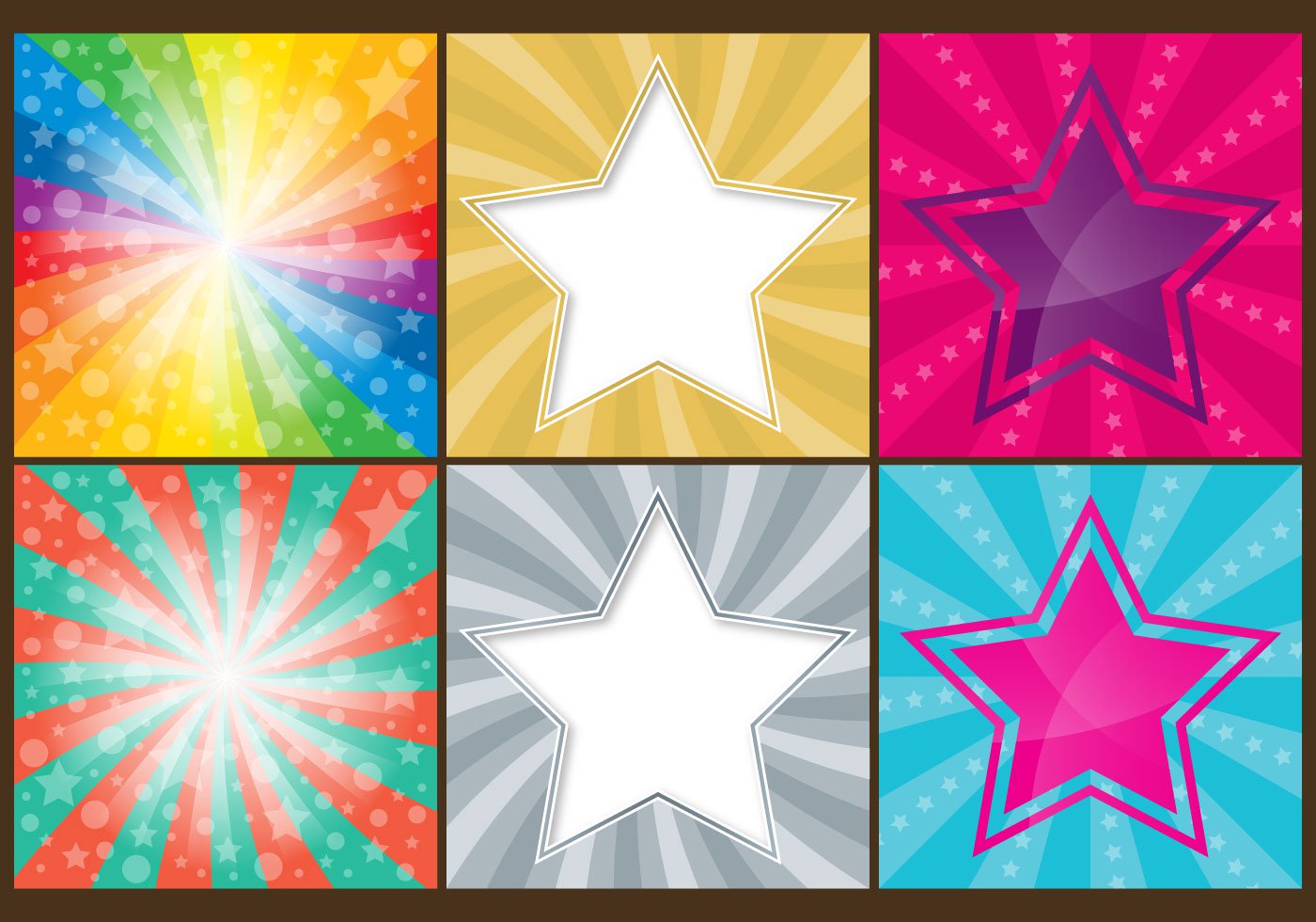 Colorful Stars Background Vector Art