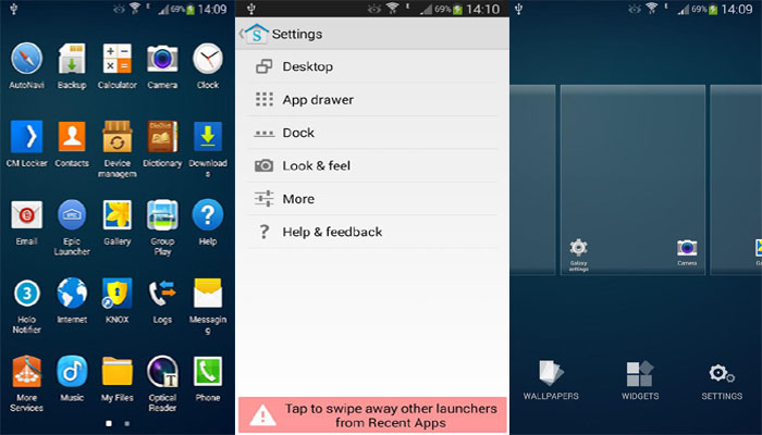 Replacement Based On The Galaxy S5 Launcher With Touchwiz Interface