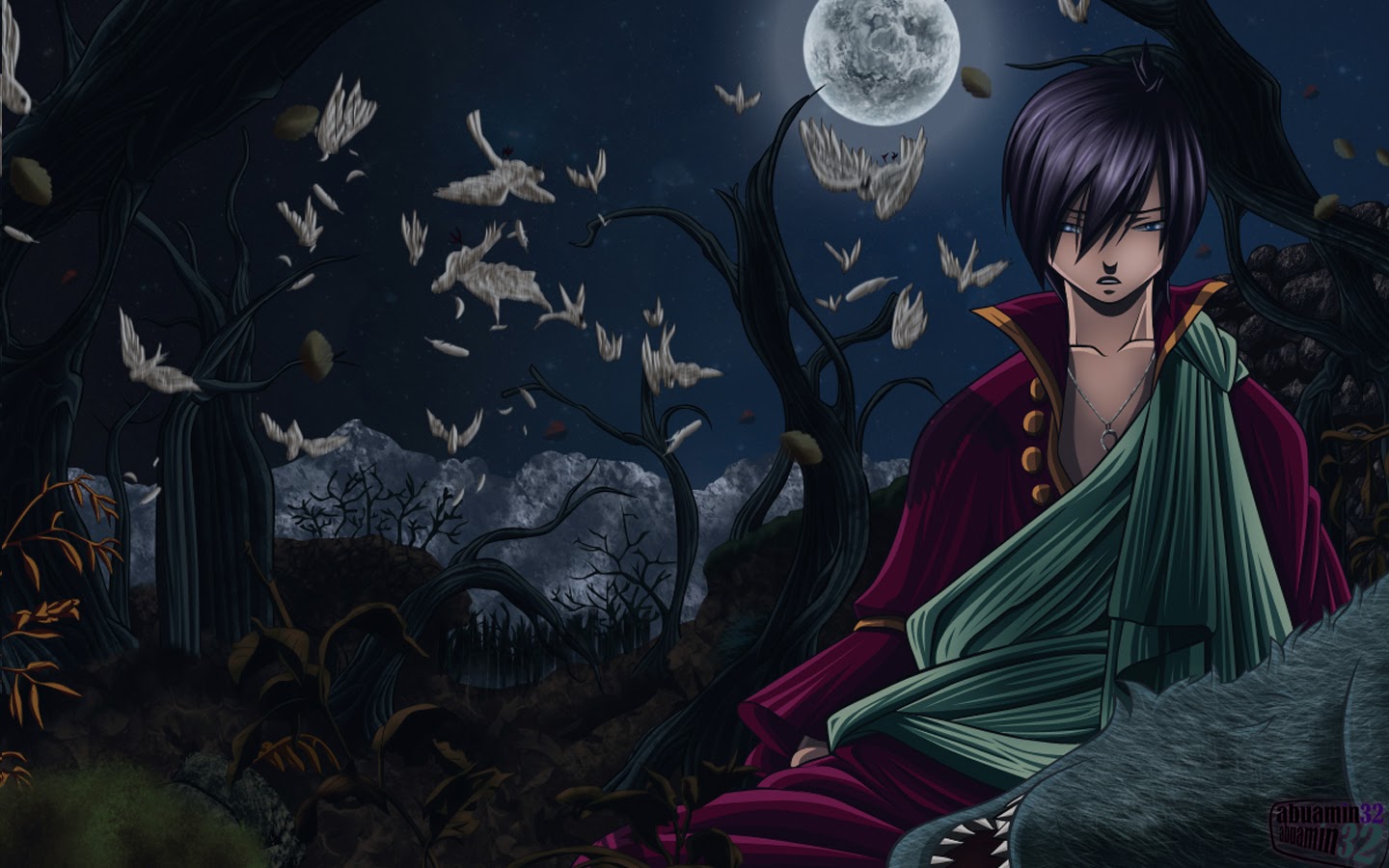 Zeref Fairy Tail Wallpaper HD Moon Anime Widescreen A032
