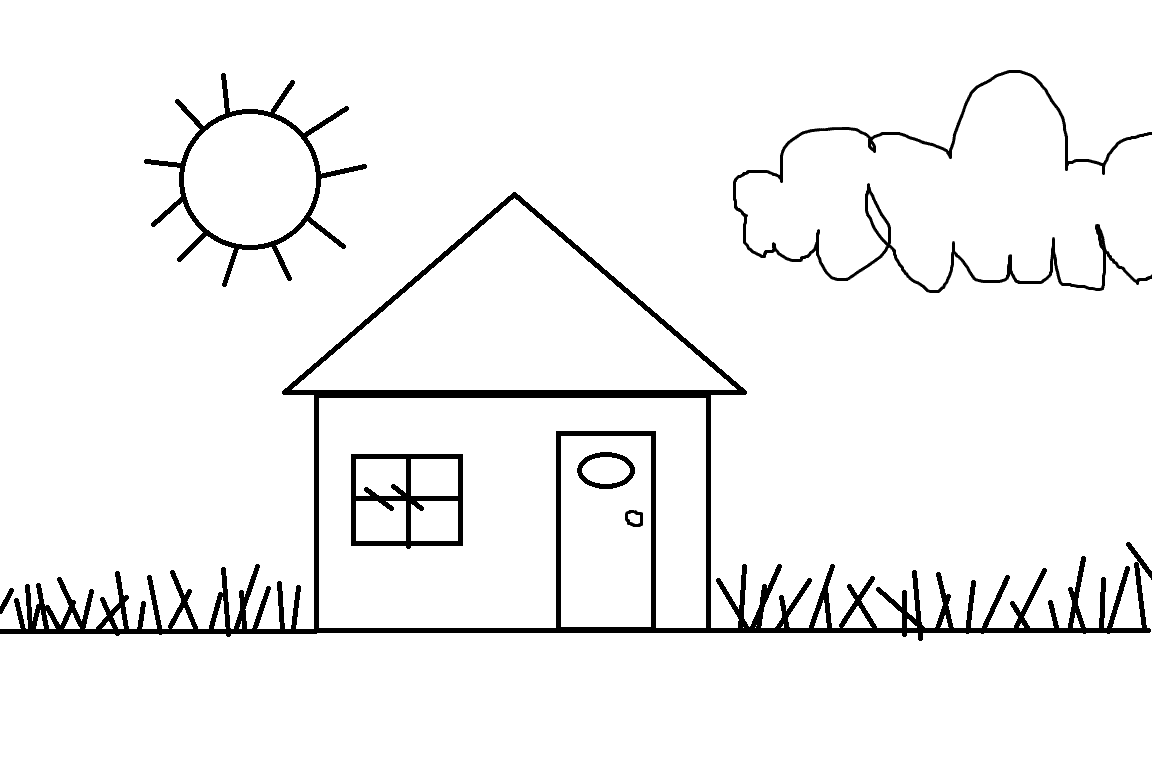 Wallpaper Beautiful Kids House Coloring Colour Drawing HD