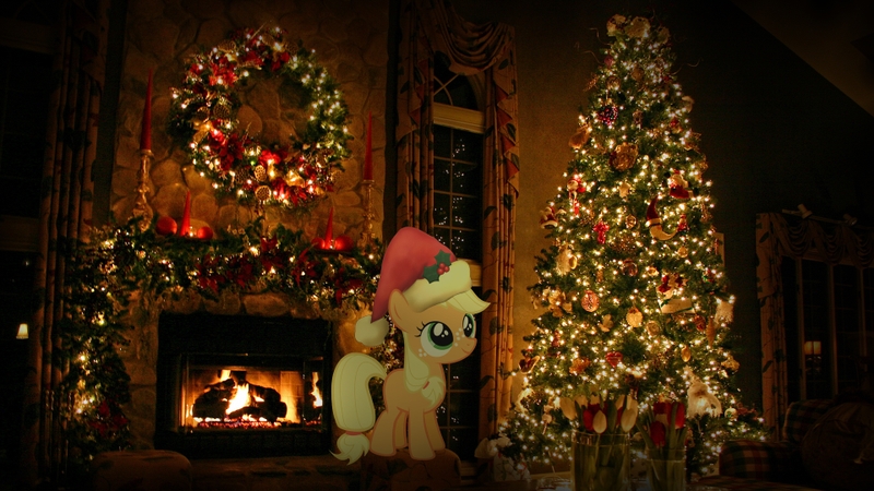 Pony Christmas Trees My Little Applejack Wallpaper