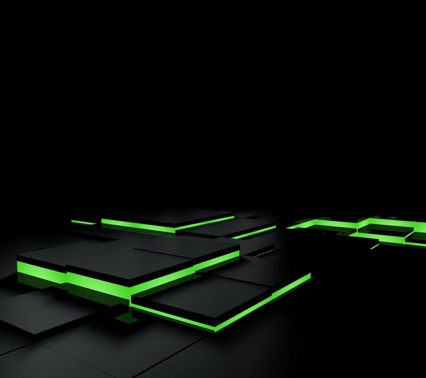 Black And Green Led Template Abstract 3d Blocks
