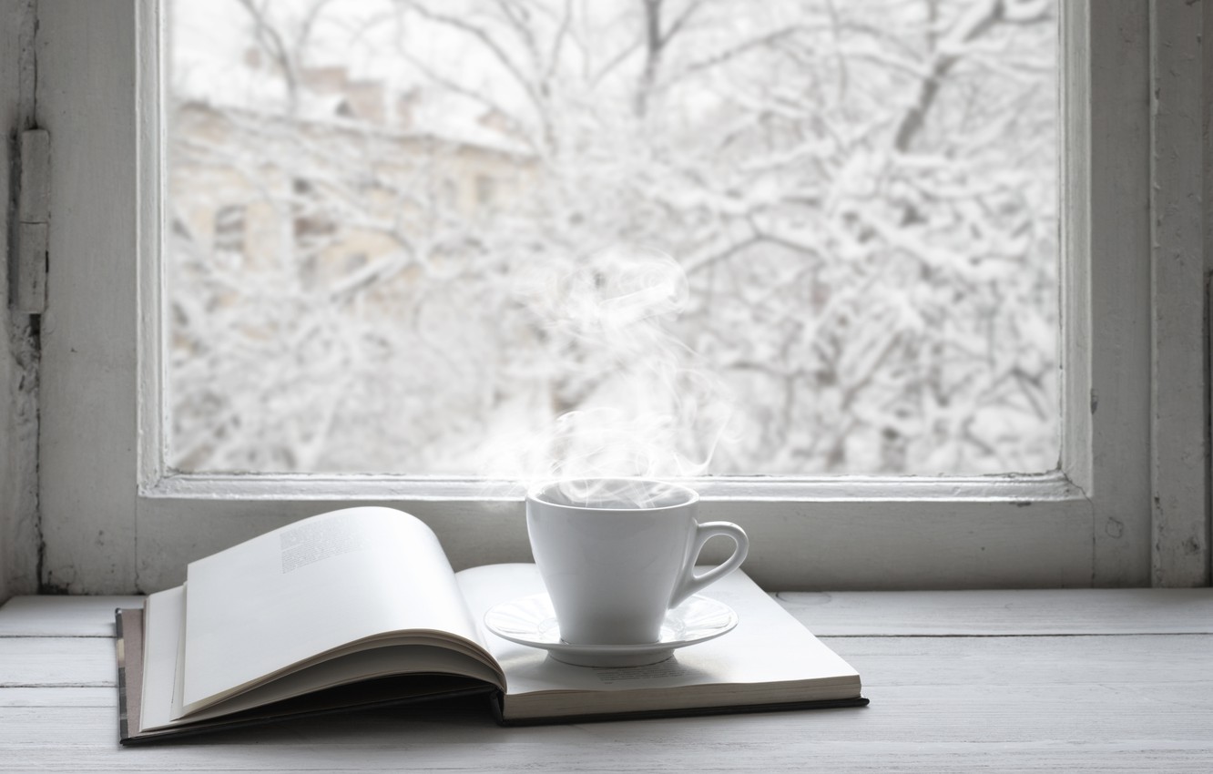 Wallpaper Winter Snow Window Cup Book Hot