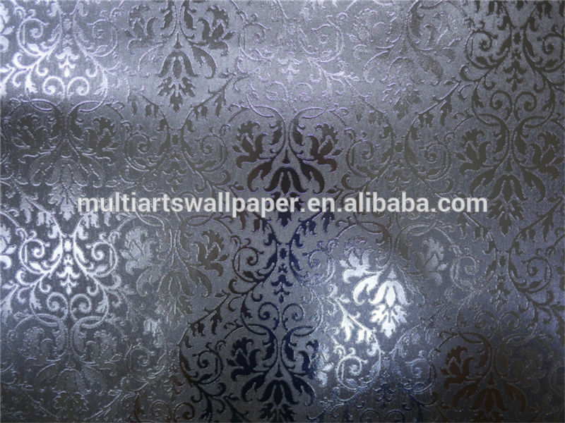 Leaf Wall Paper Design Home Decor 3d Wallpaper Silver Metallic
