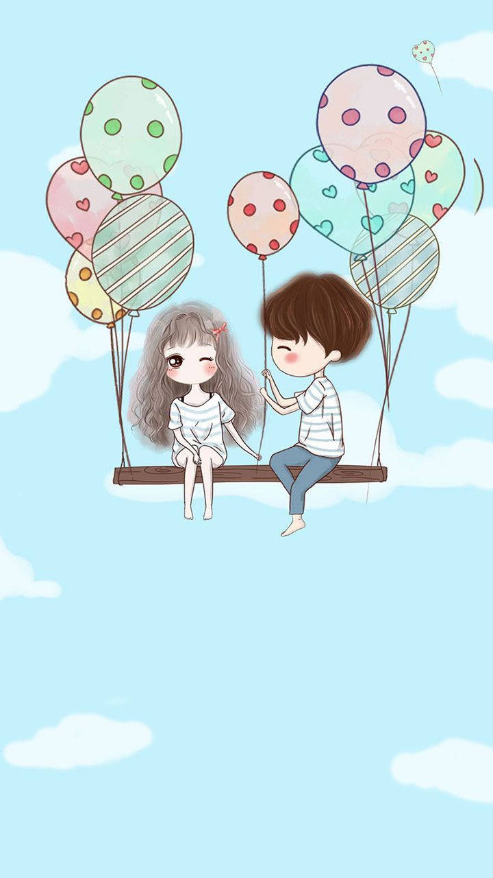 Cute Couples Cartoon Wallpaper