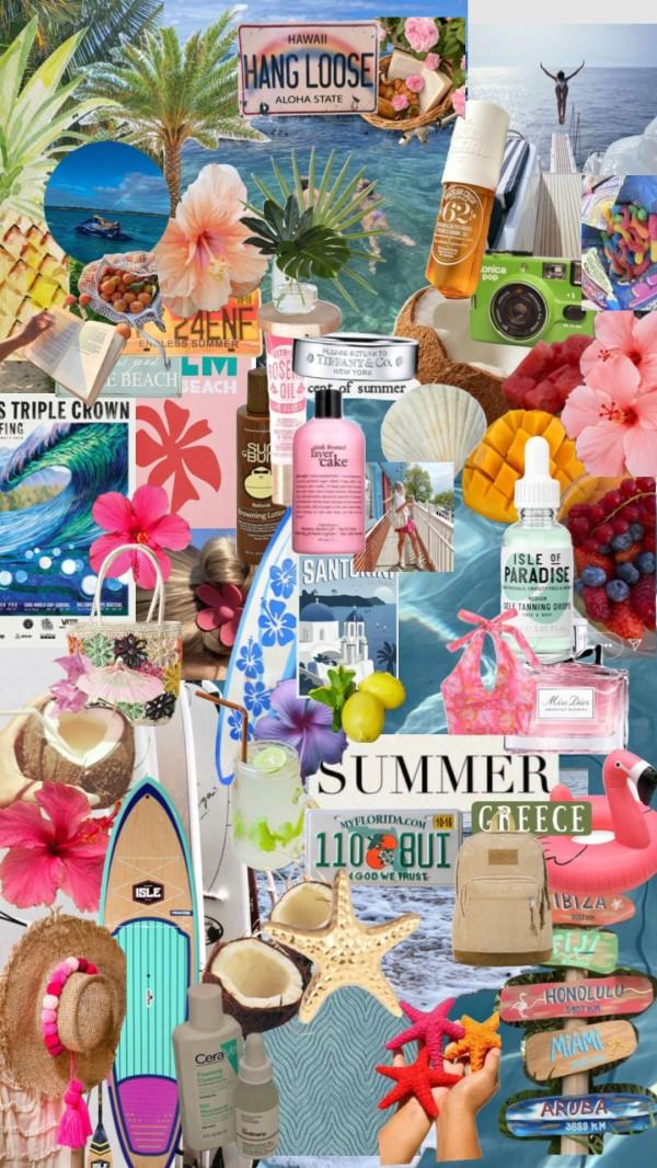 Summer Collage Mood Board Isle Of Paradise Idea Wallpaper