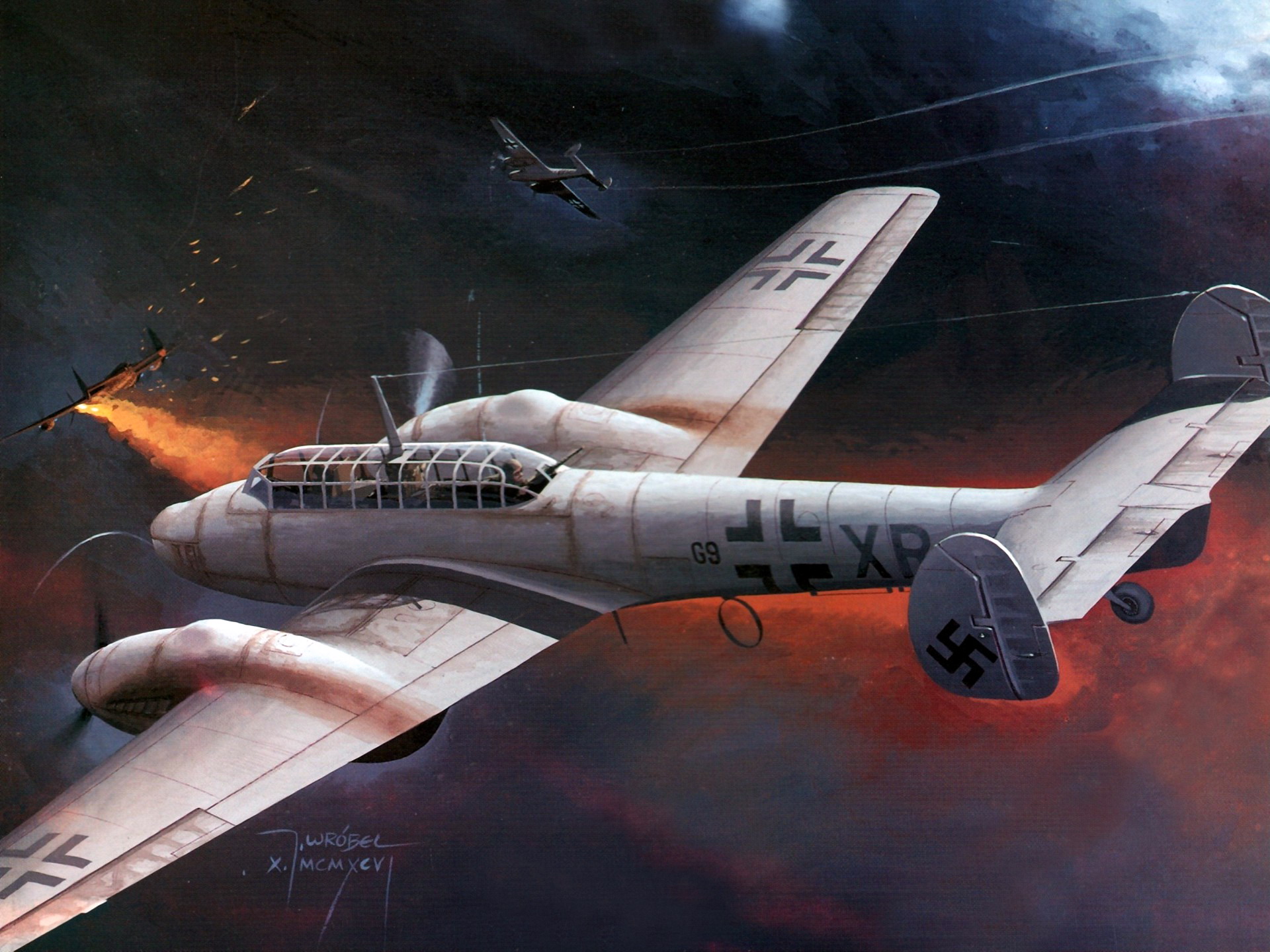 Bf Night Fighter HD Wallpaper Background Image