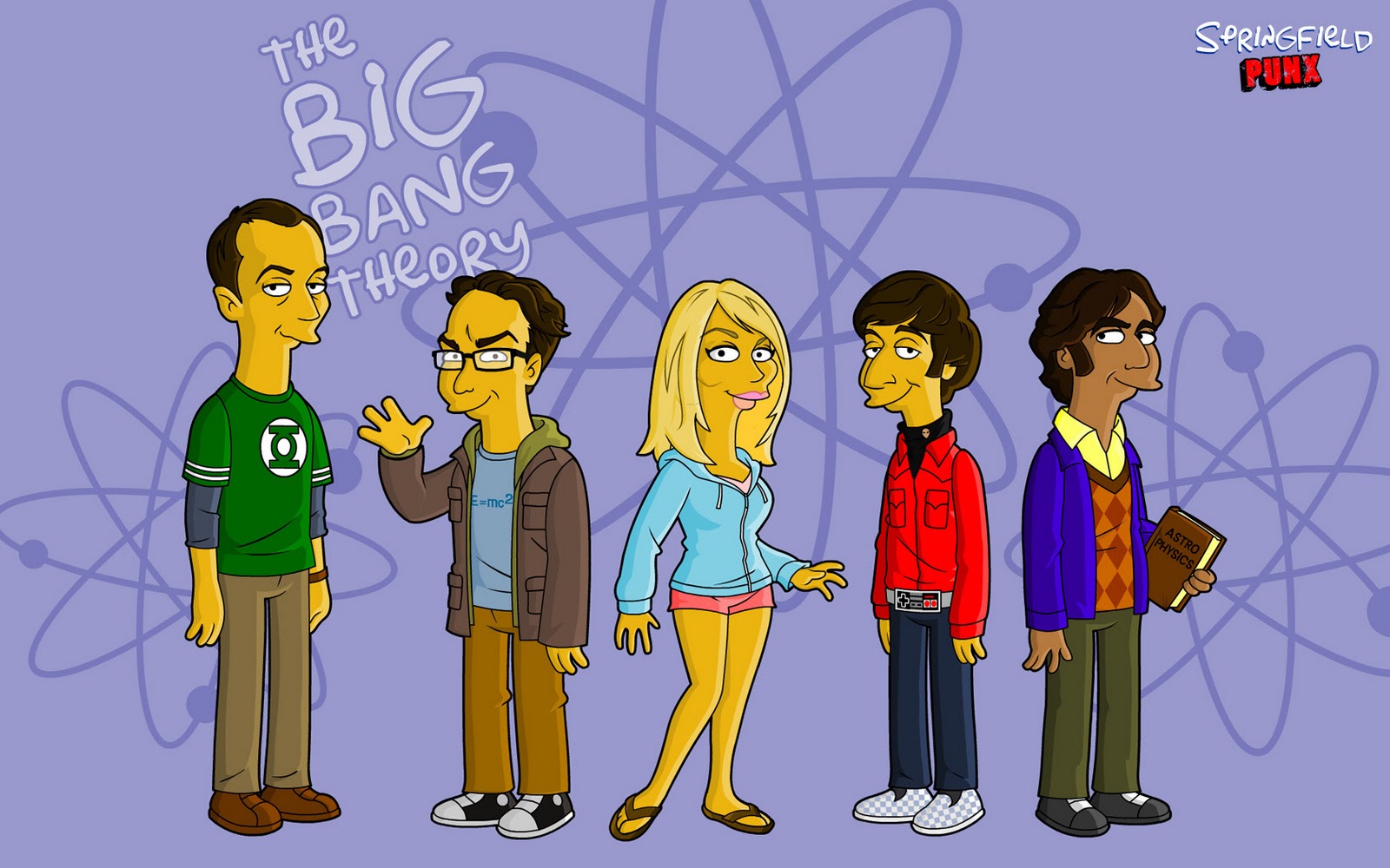 Big Bang Theory Simpsons Style Desktop Wallpaper